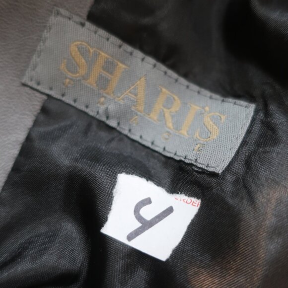 Womens Shari's Place Gray Black Zipper Motif Leather Jacket 8 - Picture 16 of 16